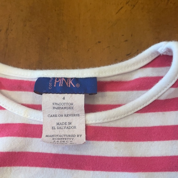 EUC Gingerbread House Applique Pink Striped Long-sleeve shirt - size 4 - Picture 3 of 5